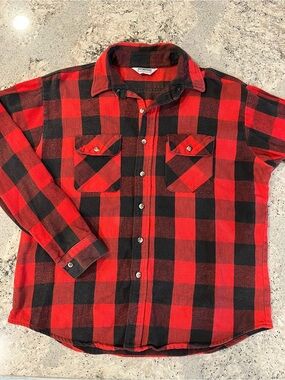 Vintage Five Brother Red and Black Buffalo Plaid Flannel Shirt